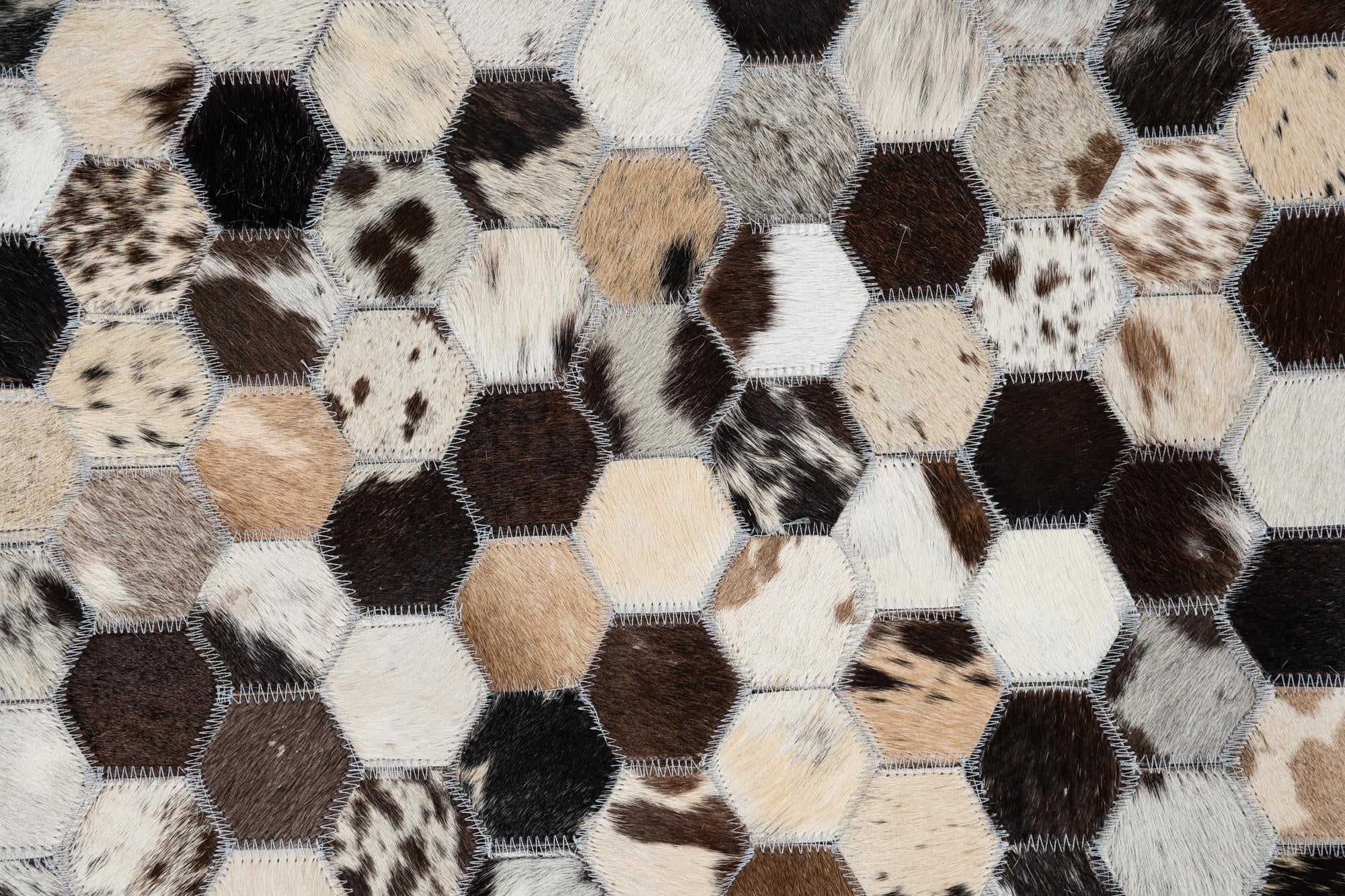 5' 1 x 7' 10 Cowhide Leather Rug
