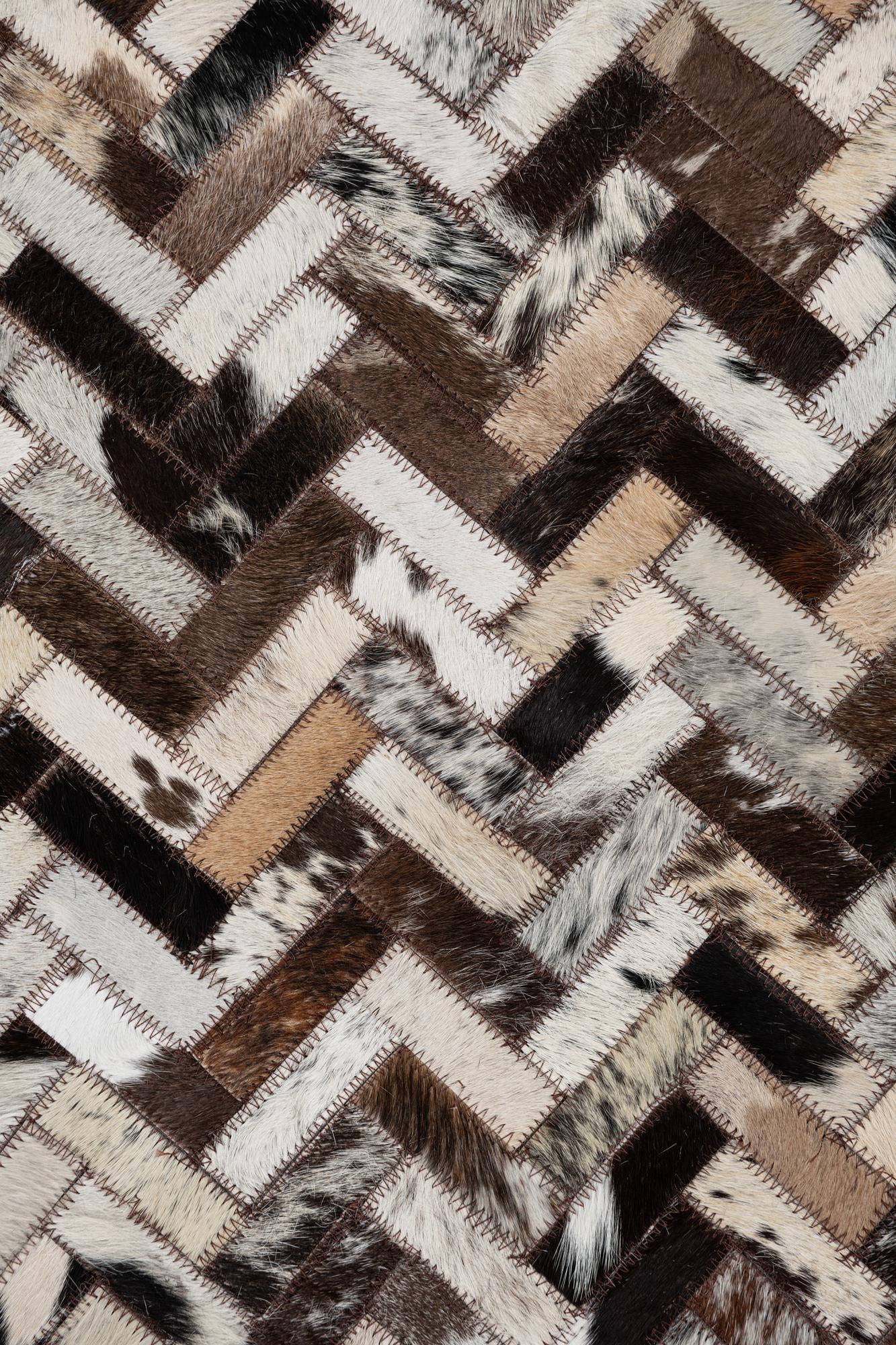 5' 1 x 7' 10 Cowhide Leather Rug