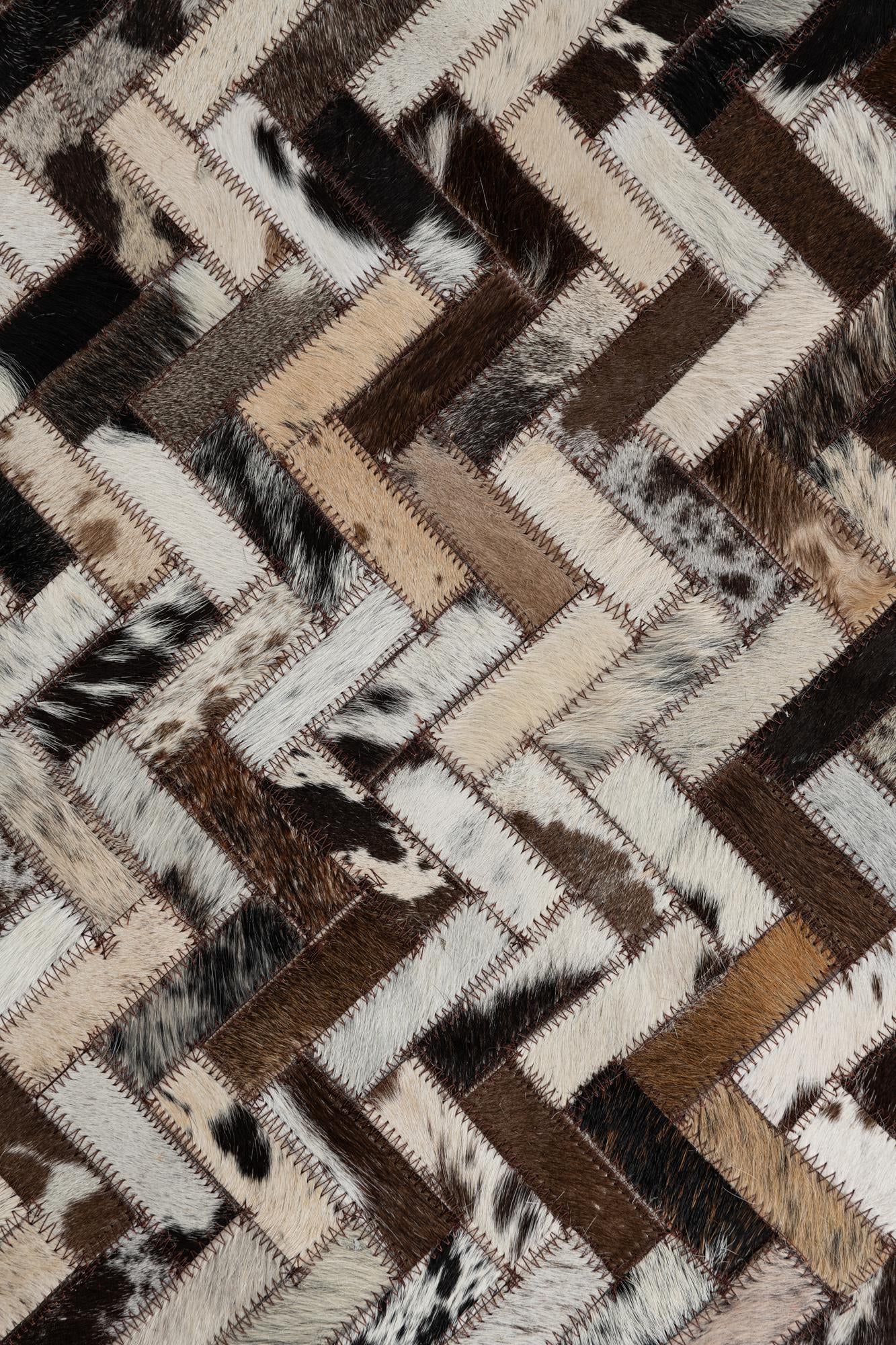 5' 1 x 7' 10 Cowhide Leather Rug