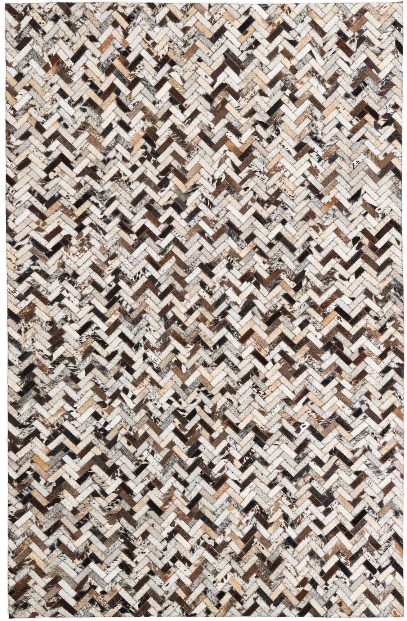 5' 1 x 7' 10 Cowhide Leather Rug