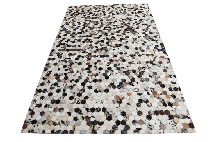 Detail image of 5' 1 x 8' Cowhide Leather Rug
