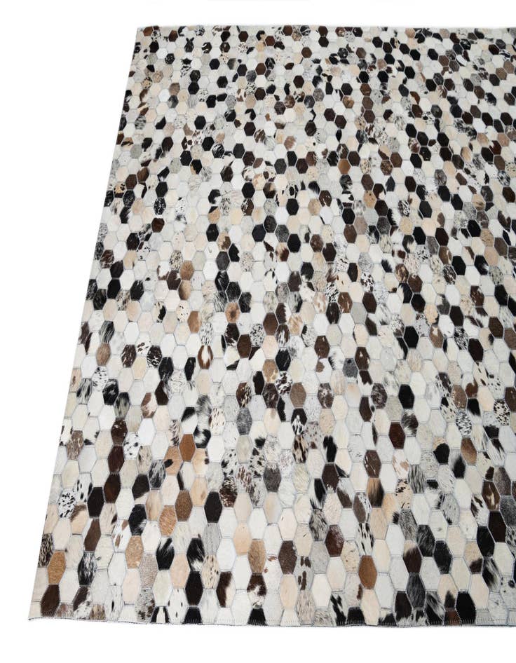 Detail image of 5' 1 x 8' Cowhide Leather Rug