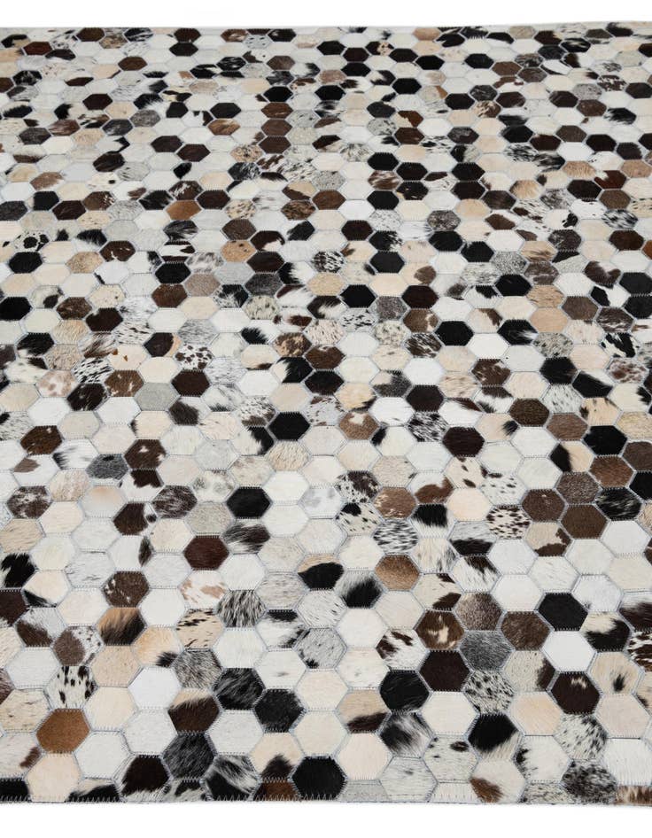 Detail image of 5' 1 x 8' Cowhide Leather Rug
