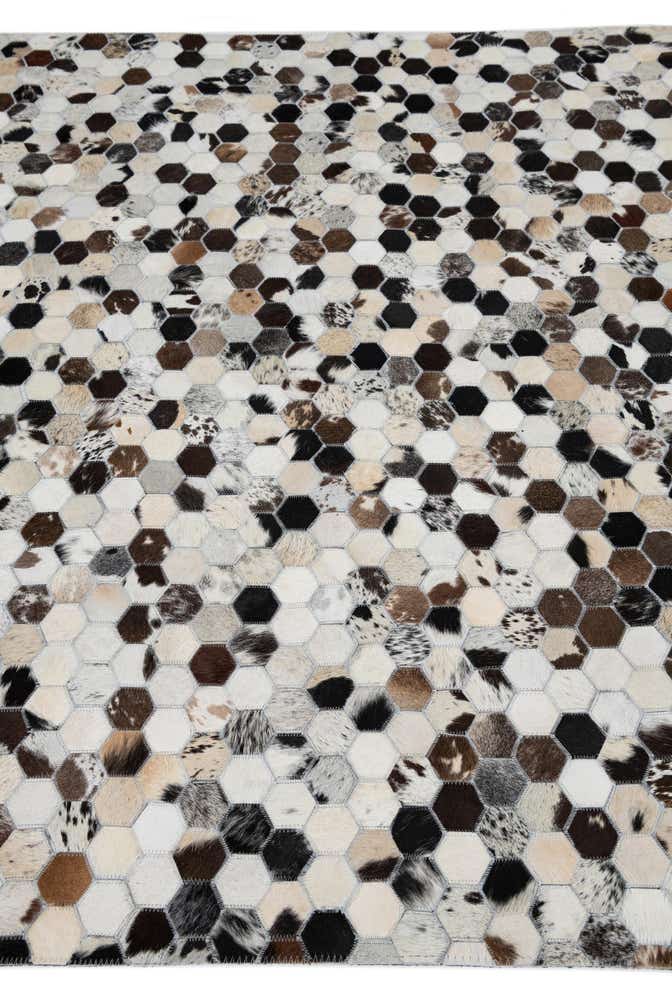 5' 1 x 8' Cowhide Leather Rug
