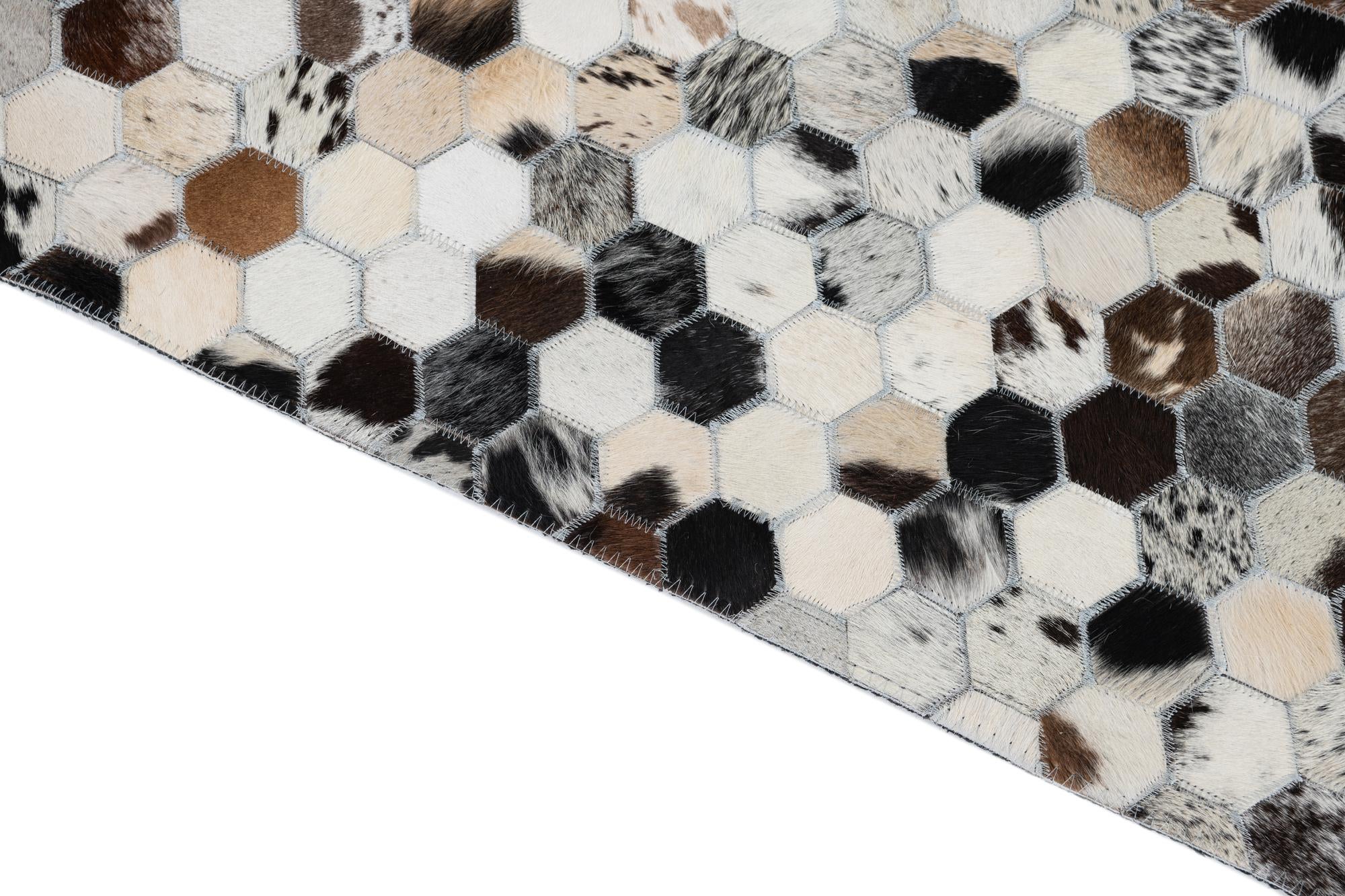 5' 1 x 8' Cowhide Leather Rug
