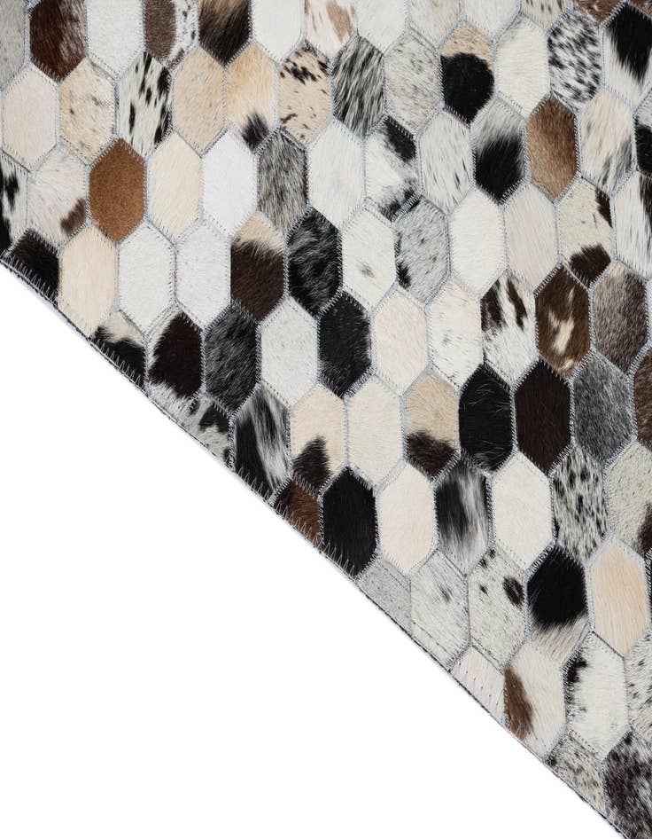 Detail image of 5' 1 x 8' Cowhide Leather Rug