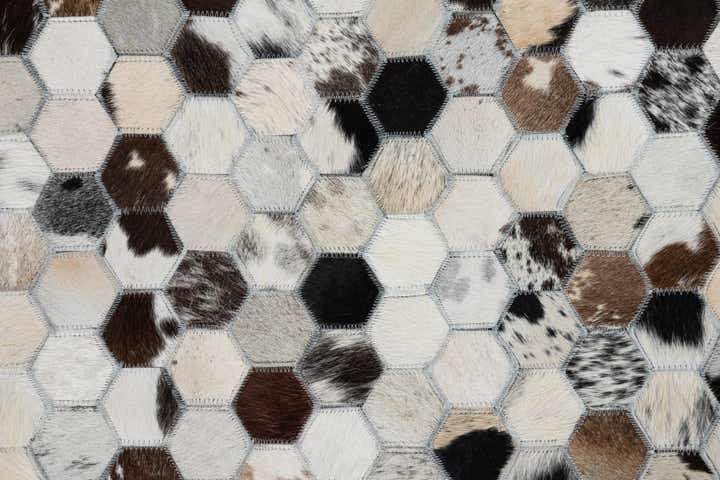 5' 1 x 8' Cowhide Leather Rug