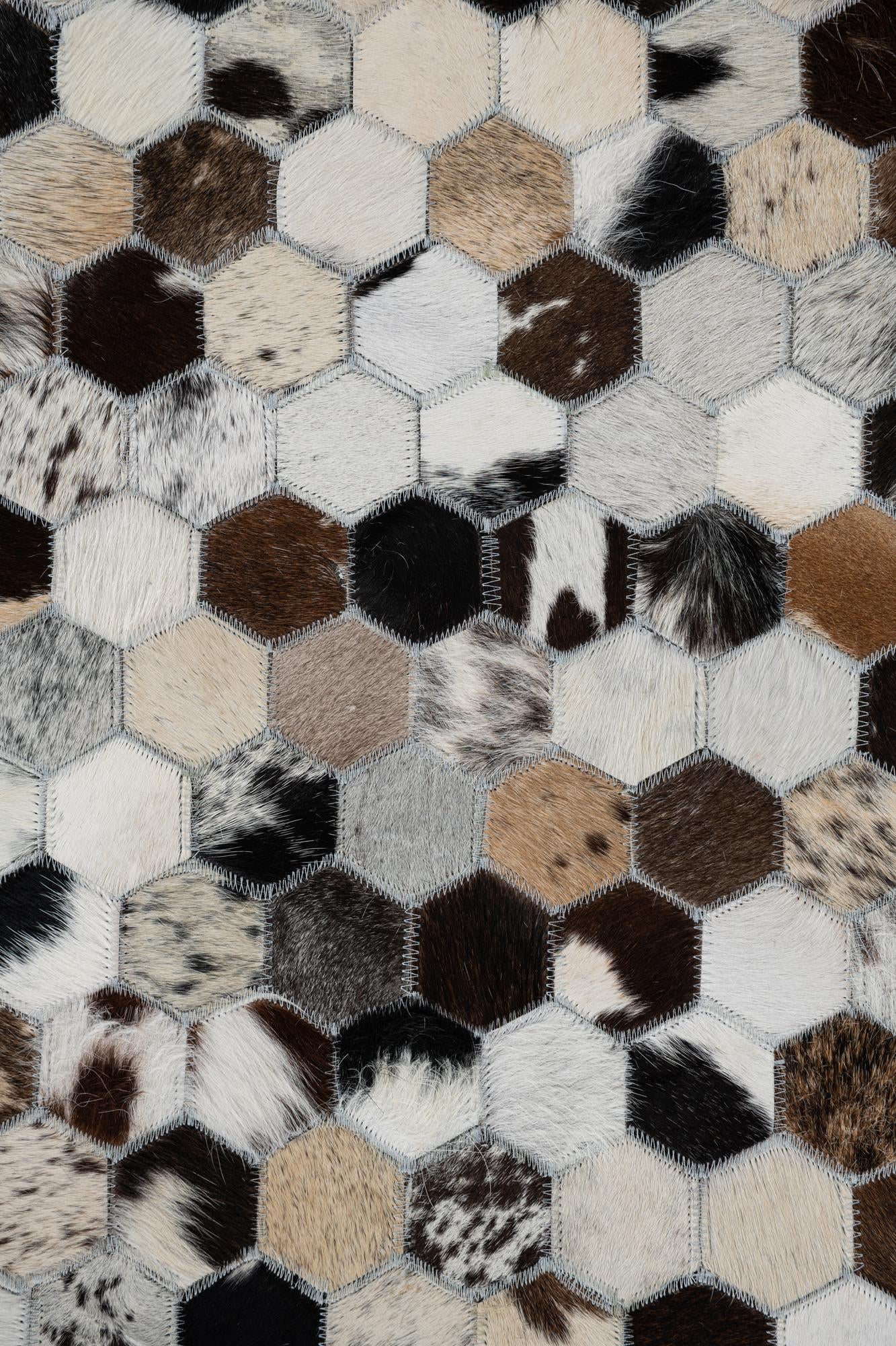 5' 1 x 8' Cowhide Leather Rug