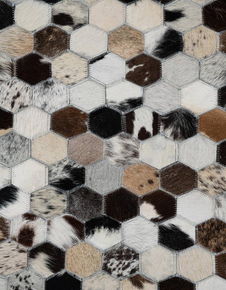 Detail image of 5' 1 x 8' Cowhide Leather Rug