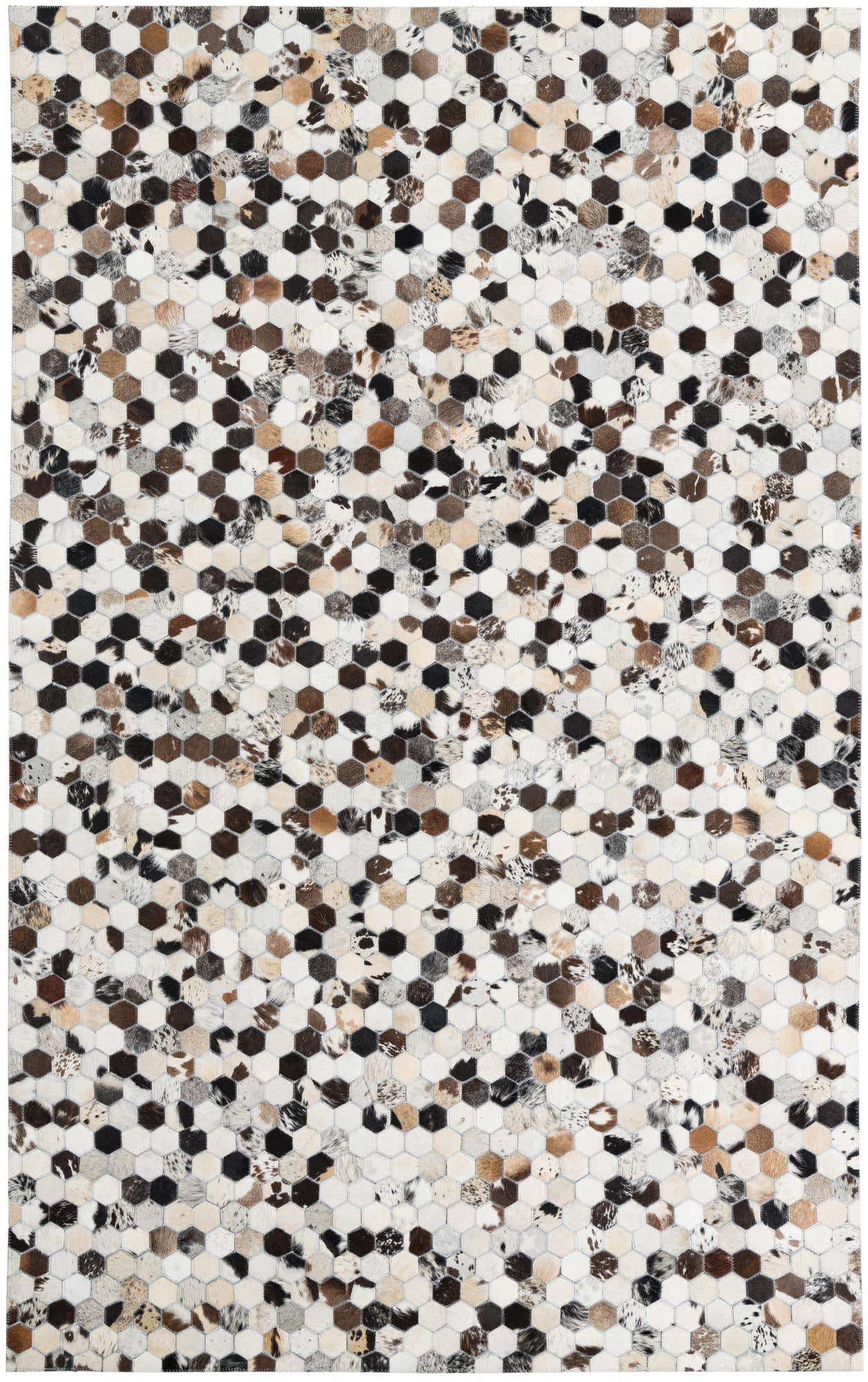 5' 1 x 8' Cowhide Leather Rug