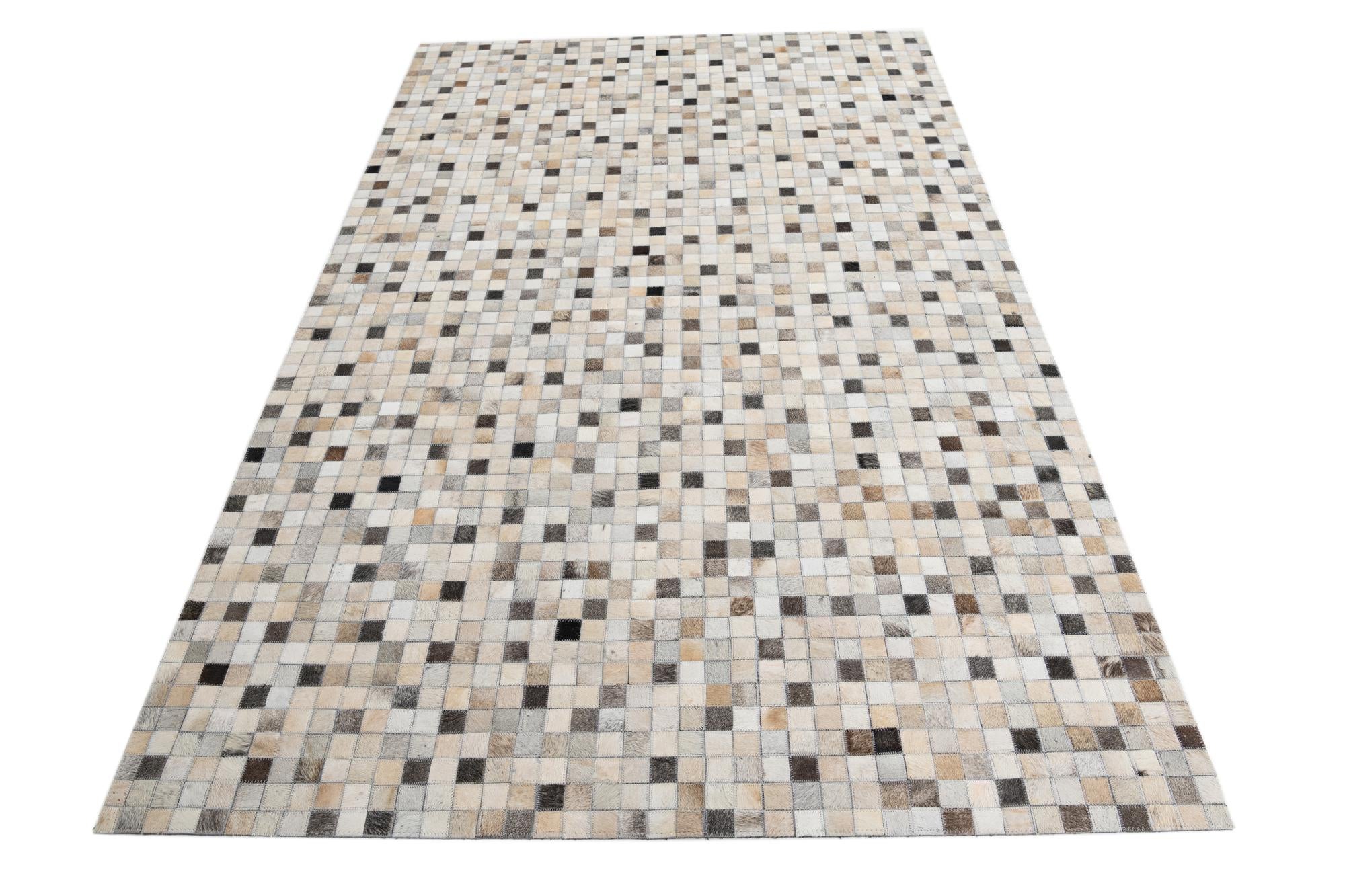 5' x 8' Cowhide Leather Rug