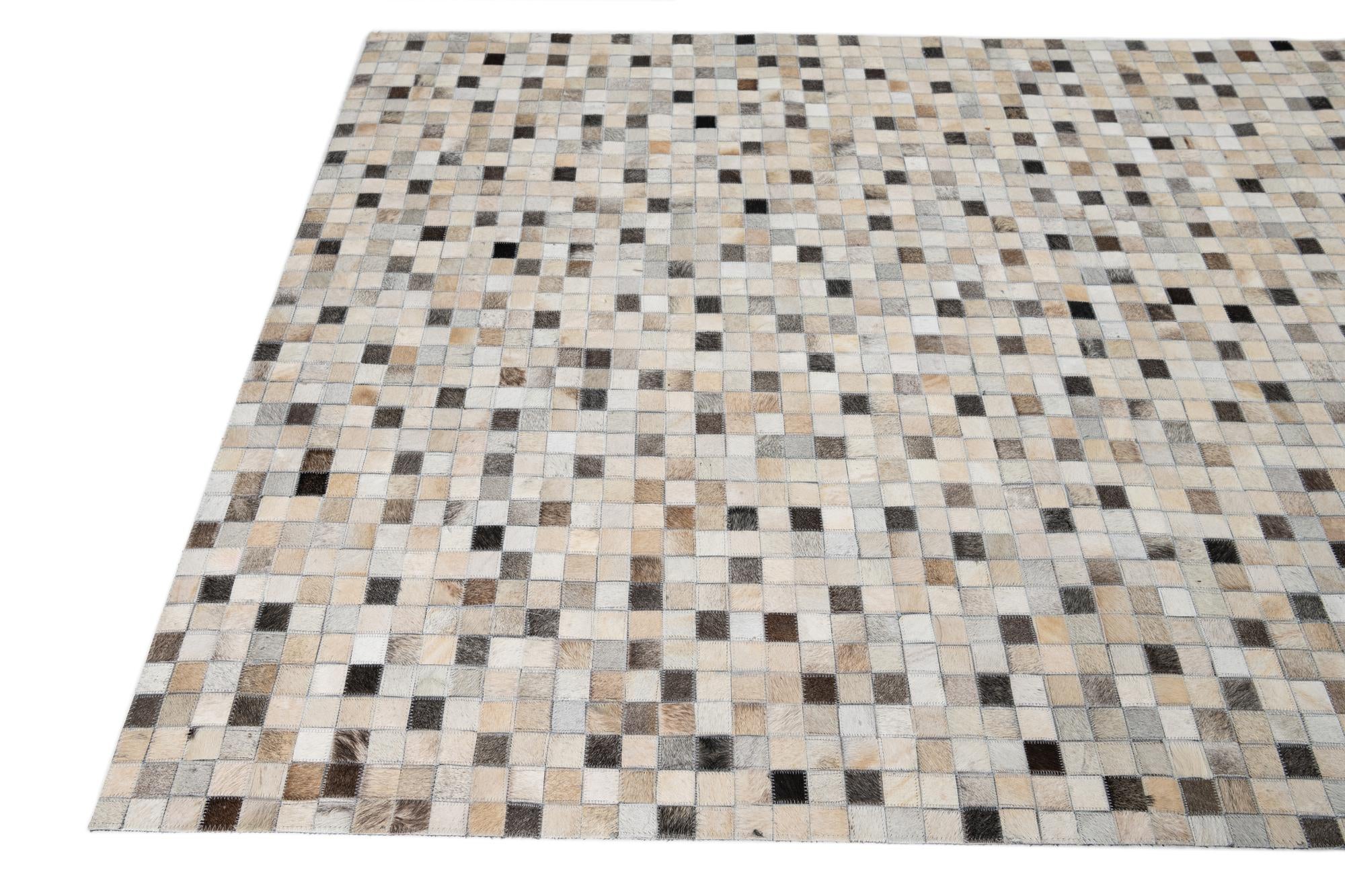 5' x 8' Cowhide Leather Rug
