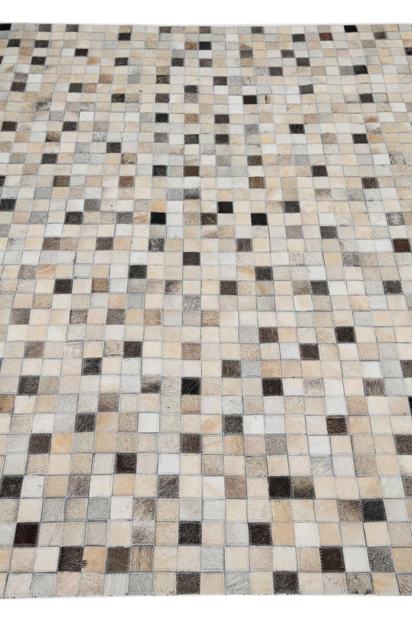 5' x 8' Cowhide Leather Rug