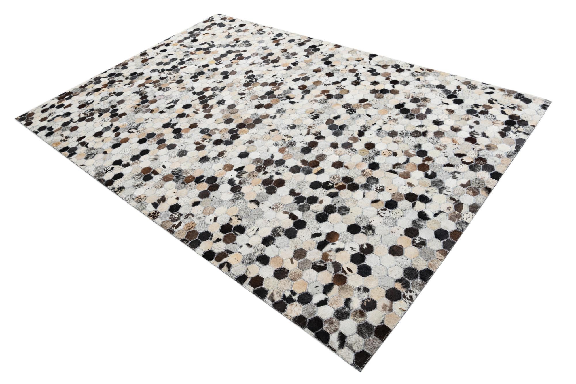 5' 4 x 8' Cowhide Leather Rug