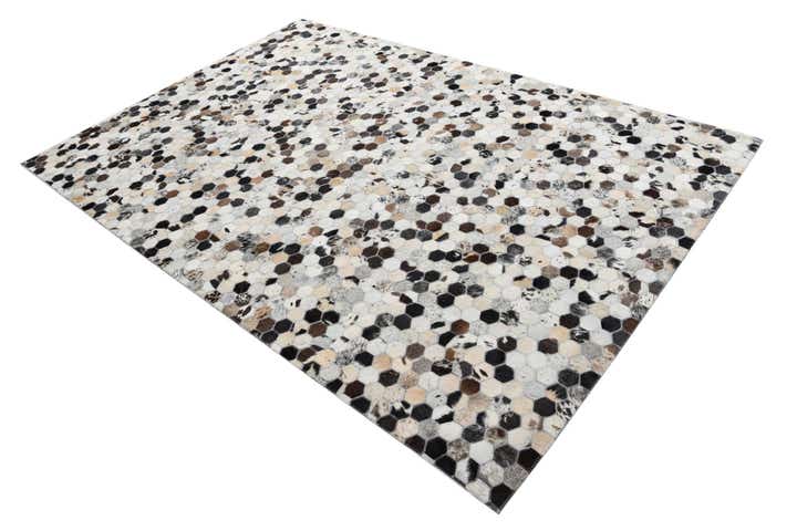 5' 4 x 8' Cowhide Leather Rug