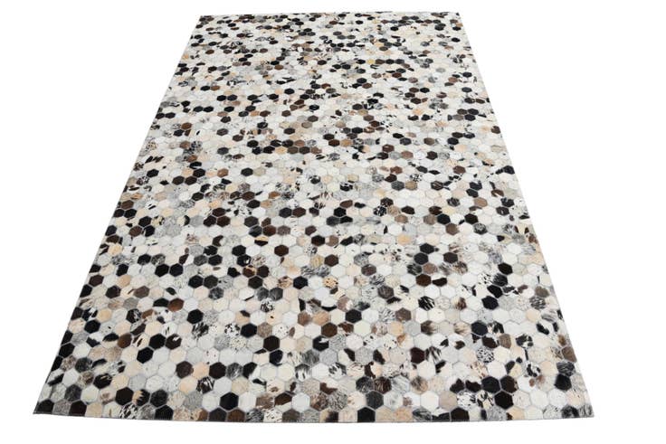 Detail image of 5' 4 x 8' Cowhide Leather Rug