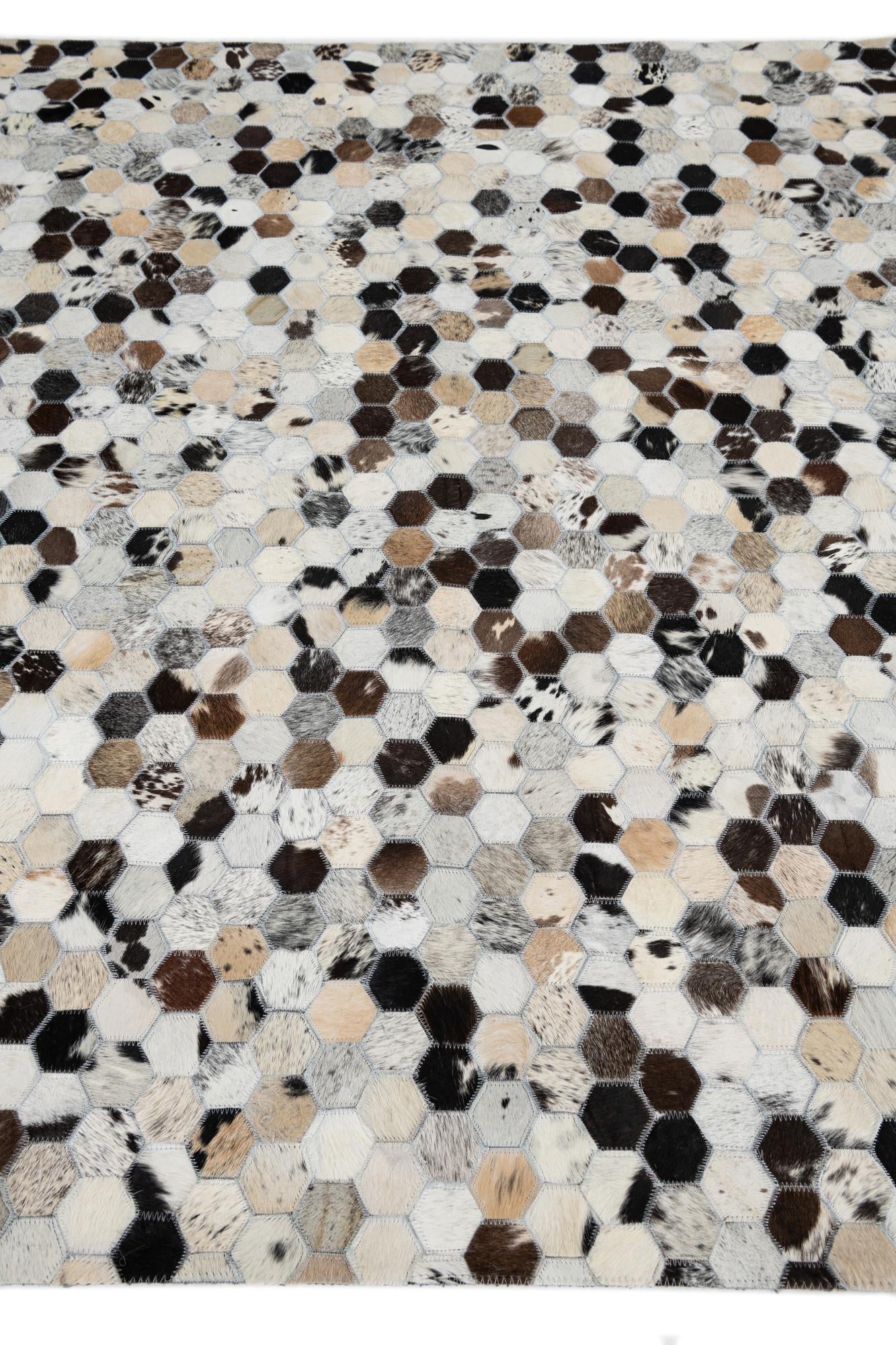 5' 4 x 8' Cowhide Leather Rug