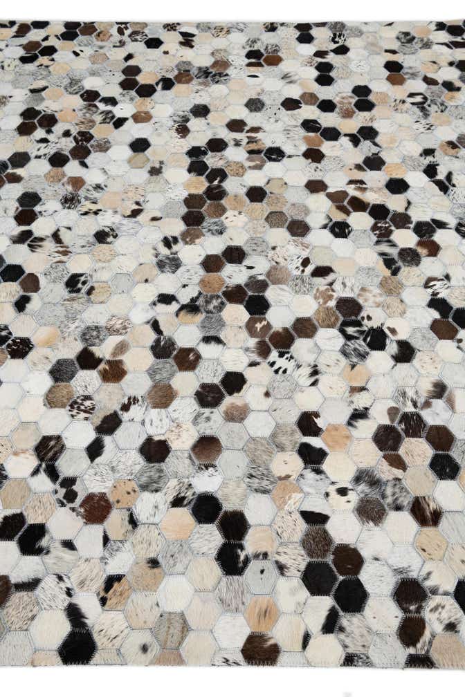 5' 4 x 8' Cowhide Leather Rug