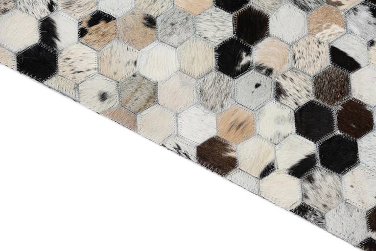 Detail image of 5' 4 x 8' Cowhide Leather Rug