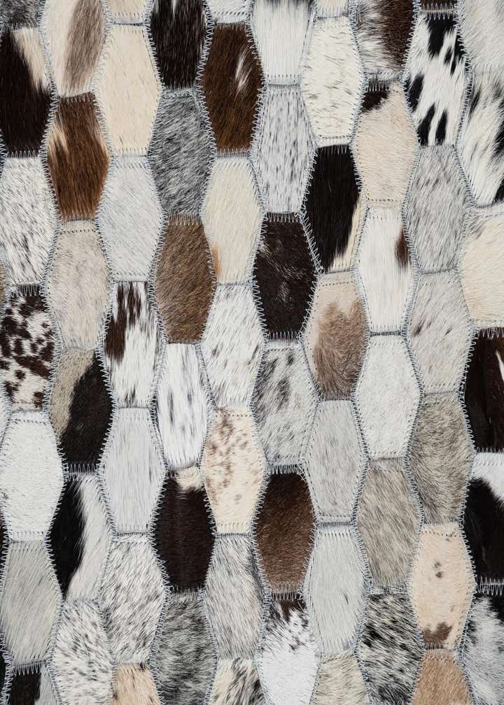 5' 4 x 8' Cowhide Leather Rug