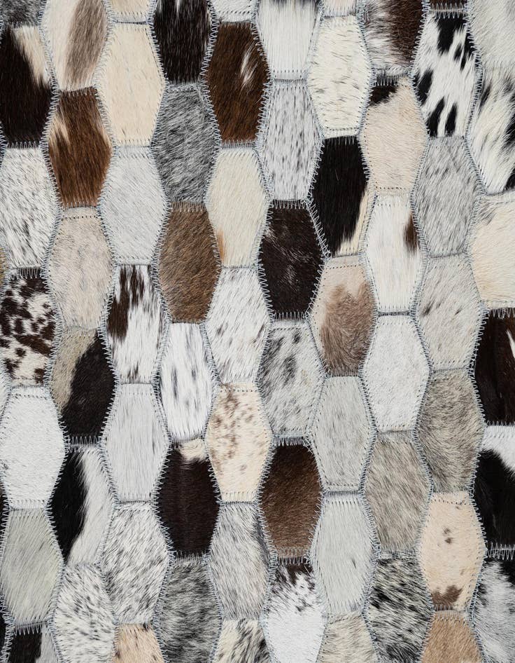 Detail image of 5' 4 x 8' Cowhide Leather Rug