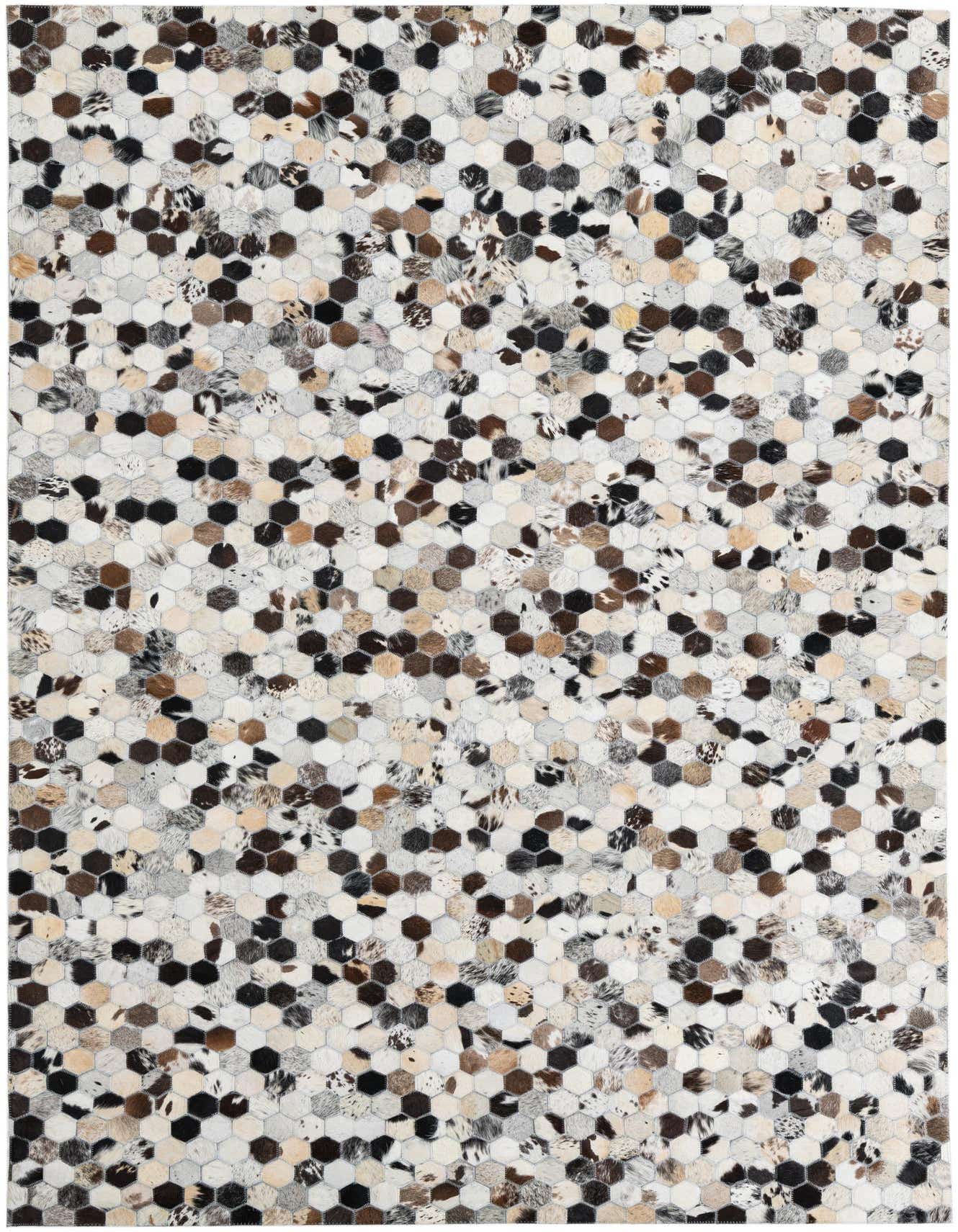 5' 4 x 8' Cowhide Leather Rug