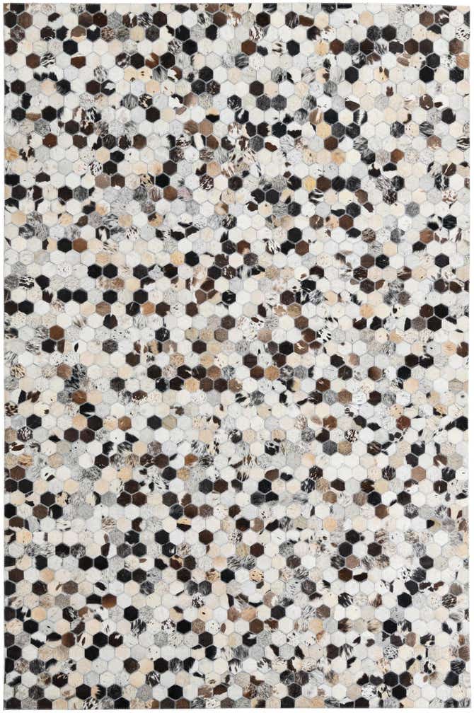 5' 4 x 8' Cowhide Leather Rug