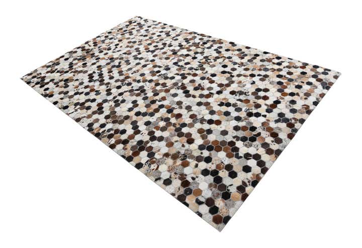 5' 1 x 7' 10 Cowhide Leather Rug
