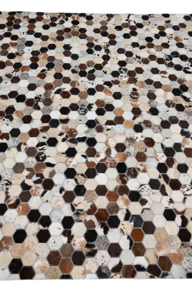 5' 1 x 7' 10 Cowhide Leather Rug