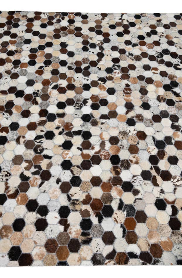 Detail image of 5' 1 x 7' 10 Cowhide Leather Rug