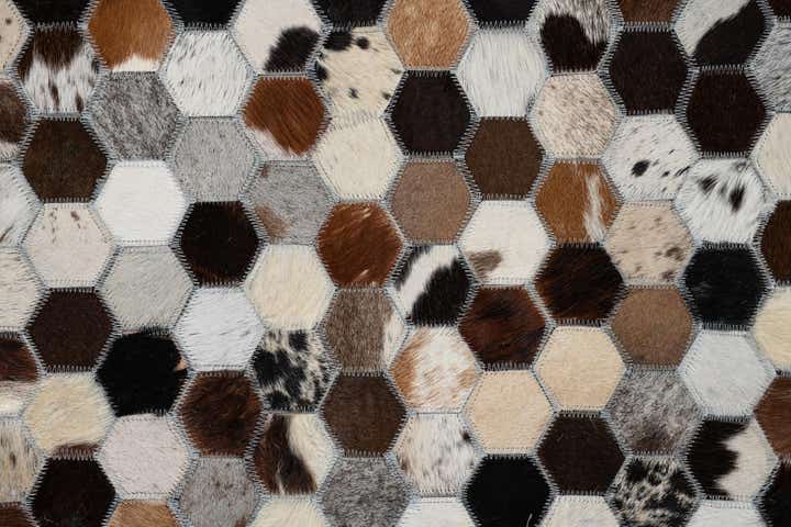 5' 1 x 7' 10 Cowhide Leather Rug