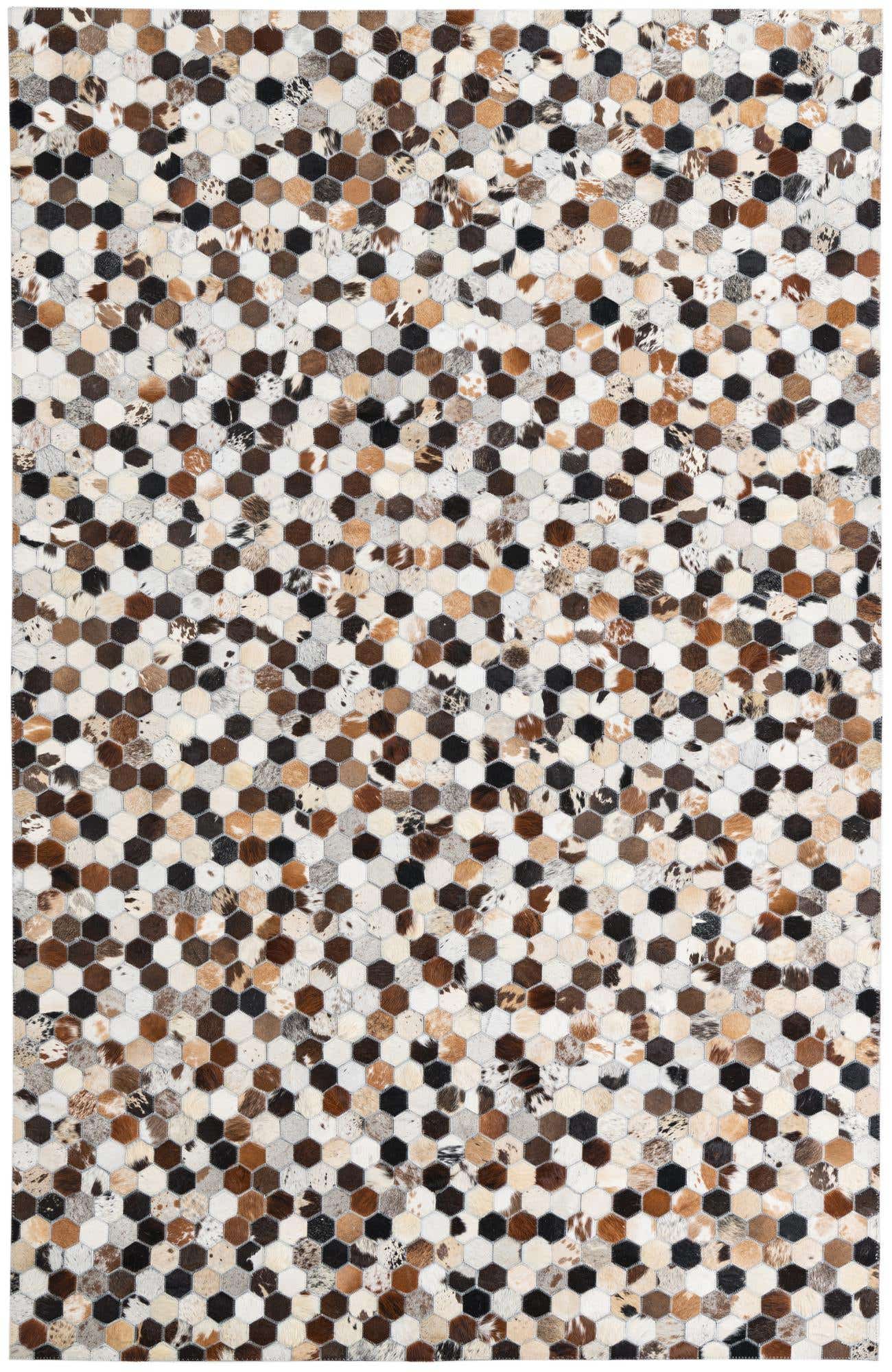 5' 1 x 7' 10 Cowhide Leather Rug