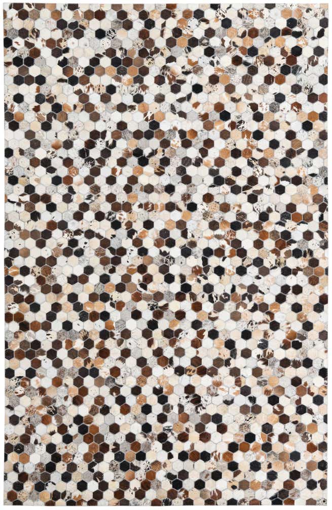 5' 1 x 7' 10 Cowhide Leather Rug