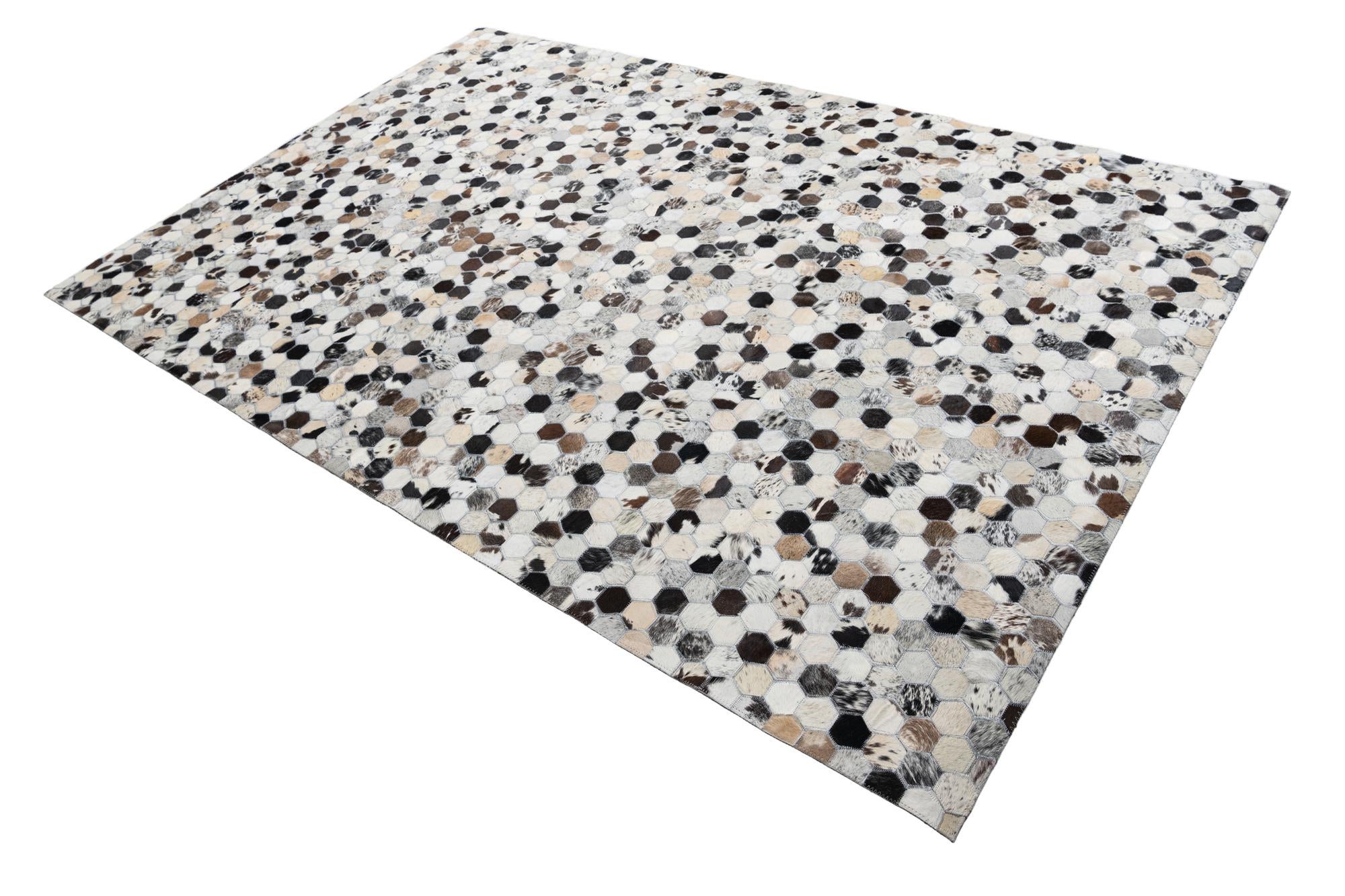 5' 4 x 8' Cowhide Leather Rug