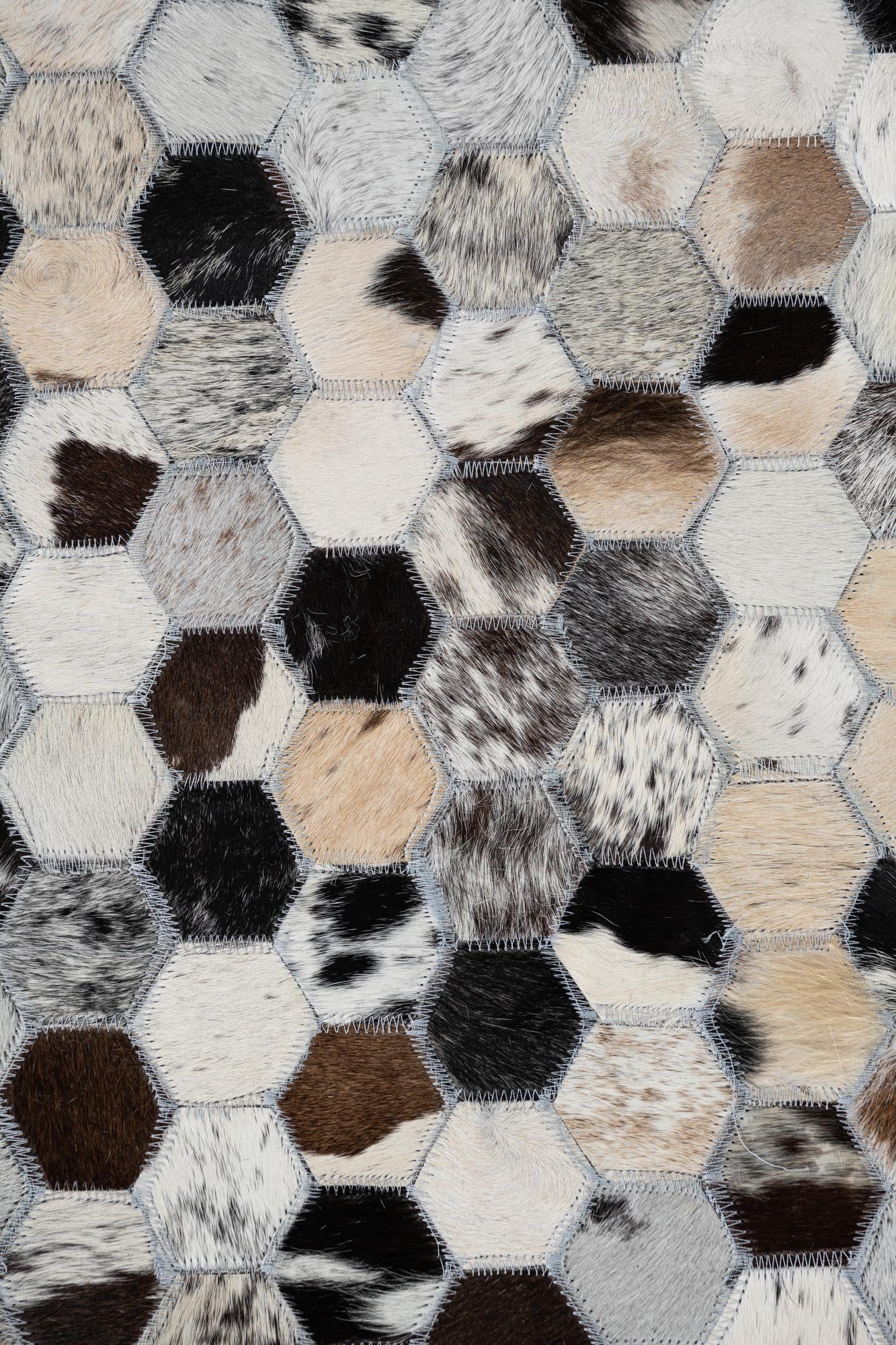 5' 4 x 8' Cowhide Leather Rug