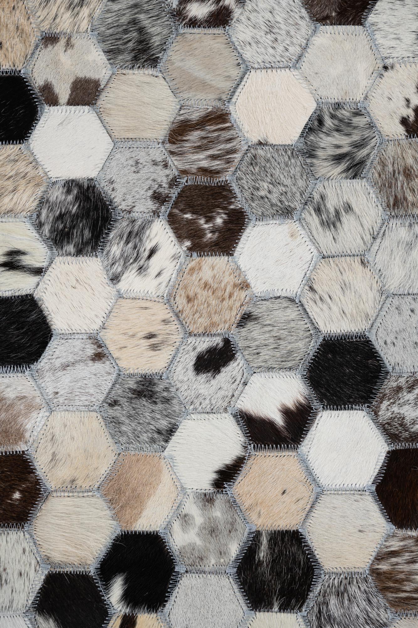 5' 4 x 8' Cowhide Leather Rug