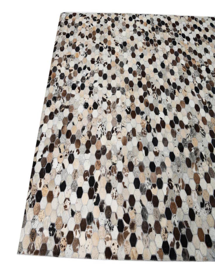 Detail image of 5' 1 x 8' Cowhide Leather Rug