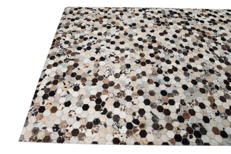 Detail image of 5' 1 x 8' Cowhide Leather Rug