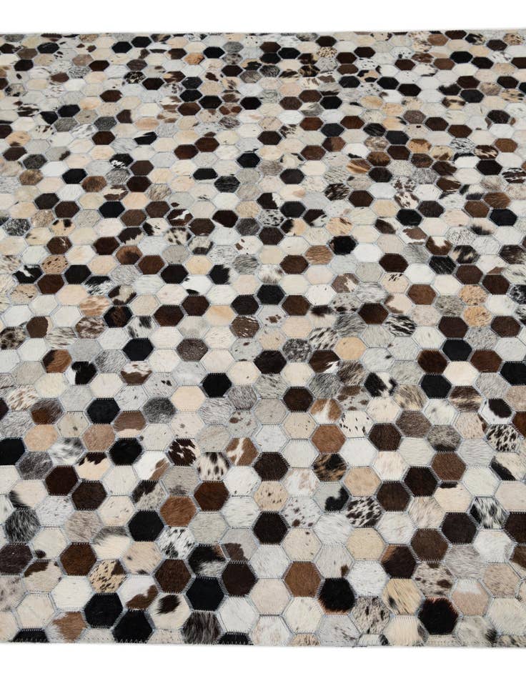 Detail image of 5' 1 x 8' Cowhide Leather Rug