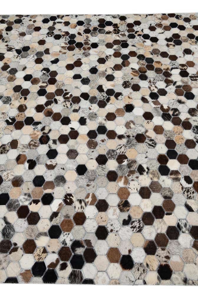 5' 1 x 8' Cowhide Leather Rug