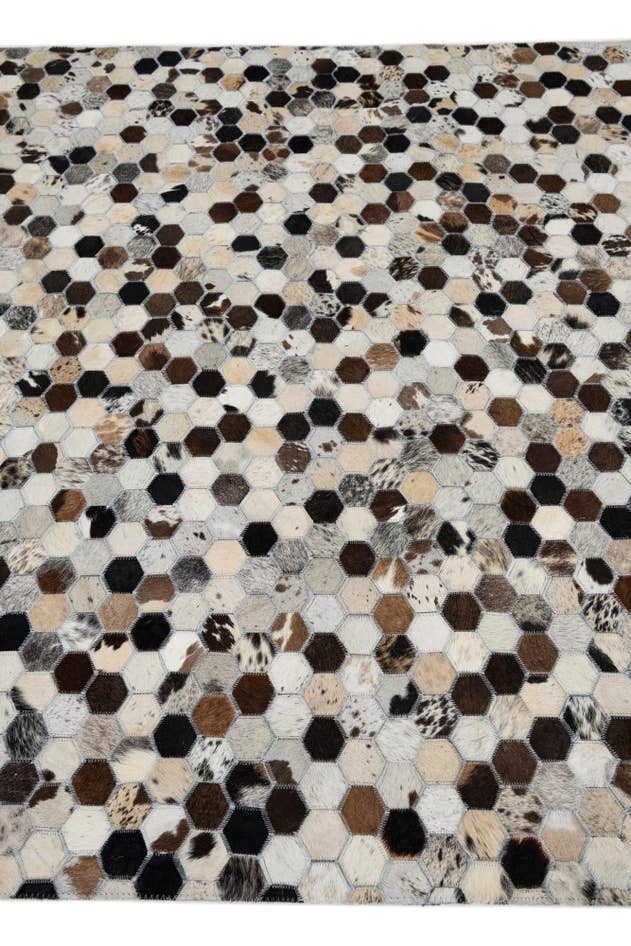 Detail image of 5' 1 x 8' Cowhide Leather Rug