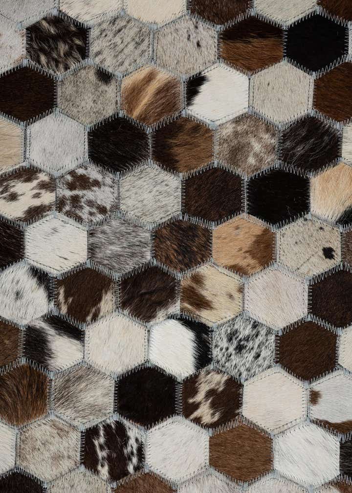 5' 1 x 8' Cowhide Leather Rug