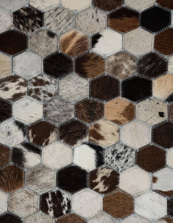 Detail image of 5' 1 x 8' Cowhide Leather Rug