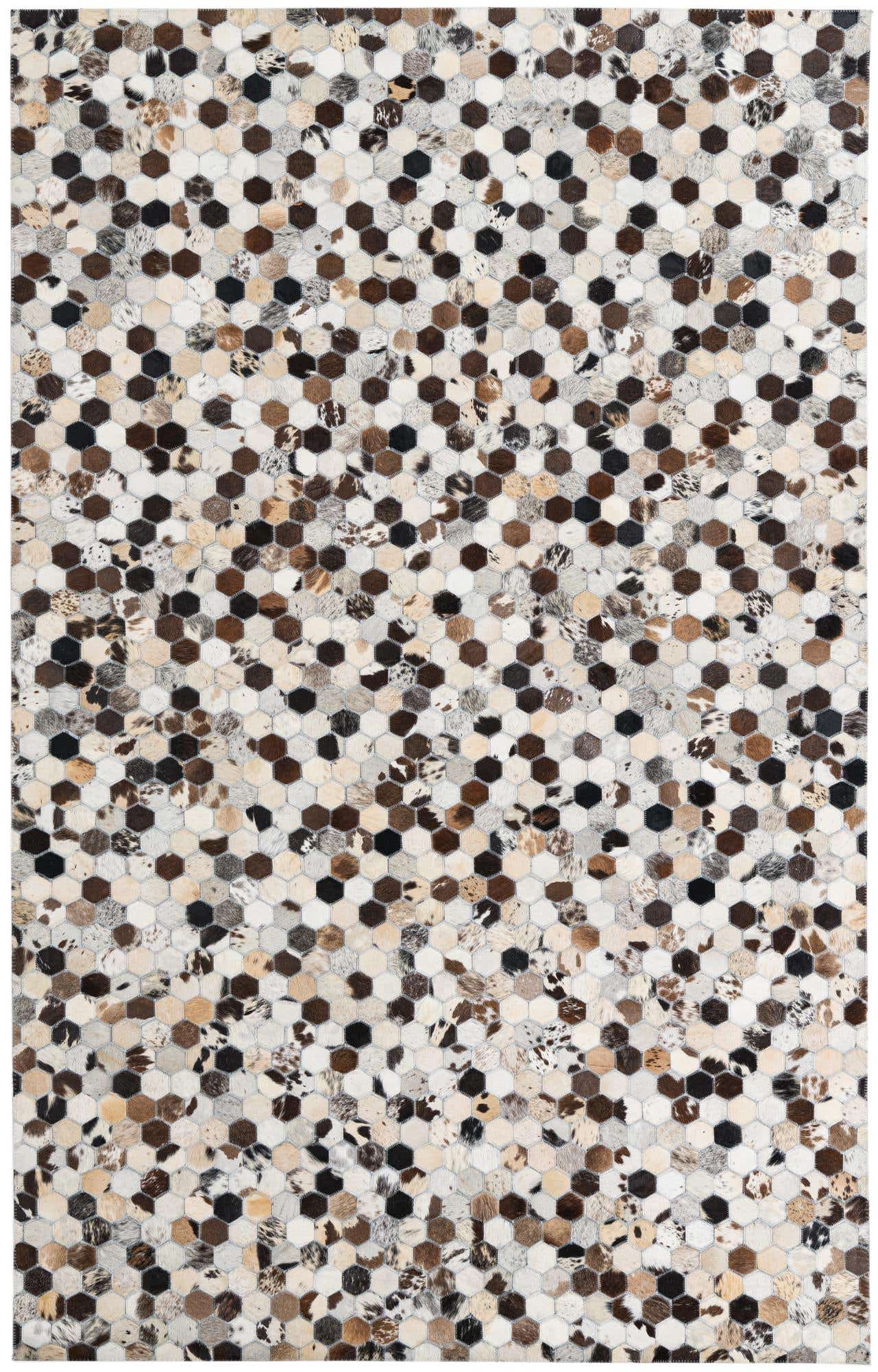 5' 1 x 8' Cowhide Leather Rug