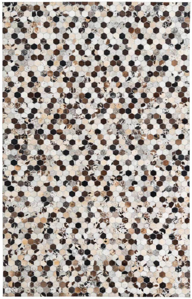 5' 1 x 8' Cowhide Leather Rug