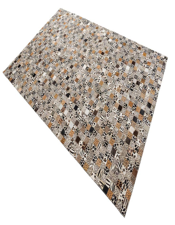 Detail image of 5' 1 x 8' Cowhide Leather Rug