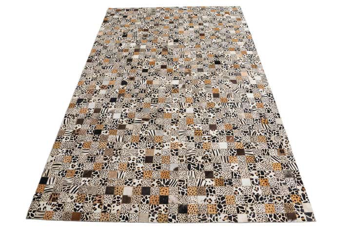 5' 1 x 8' Cowhide Leather Rug