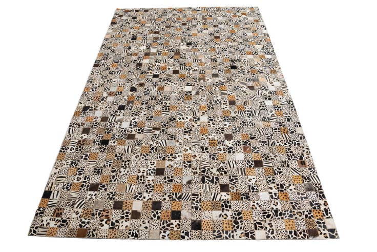 Detail image of 5' 1 x 8' Cowhide Leather Rug