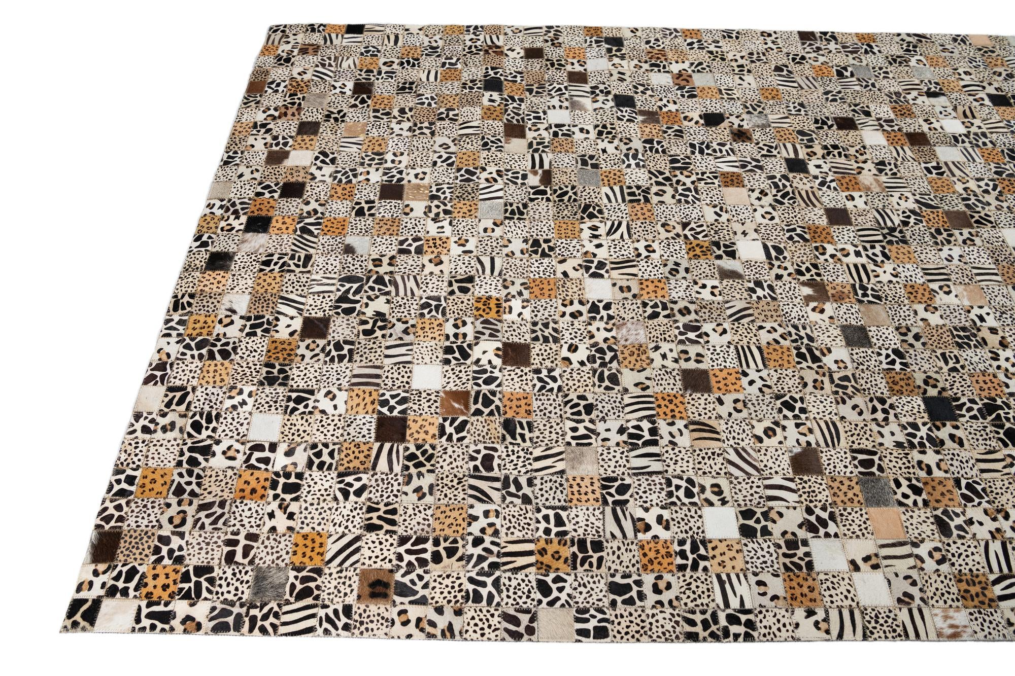 5' 1 x 8' Cowhide Leather Rug