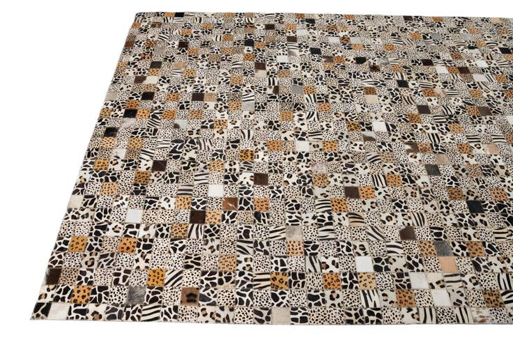 Detail image of 5' 1 x 8' Cowhide Leather Rug